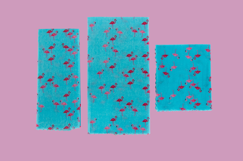 RabbitRabbit Beeswax Wraps "Flamingos In The Pink" - RabbitRabbit NZ